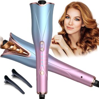 Dual-Voltage Beach Waves Rotating Barrel Curling Wand Automatic Curling Iron Wand